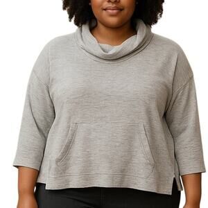 Sonoma Heather Gray Cowl Neck Sweater XL | Cozy Athleisure Pullover Sweatshirt